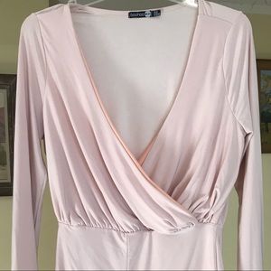 Light Pink Plunge Bodysuit